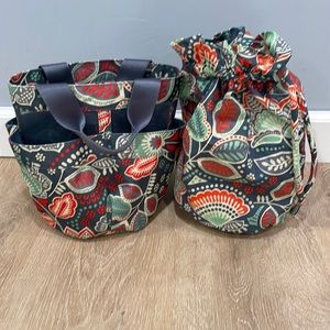 Vera Bradley Nomadic Floral shower caddy and ditty drawstring bag bundle
